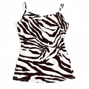Y2K Maurice's zebra-print fitted cami tank